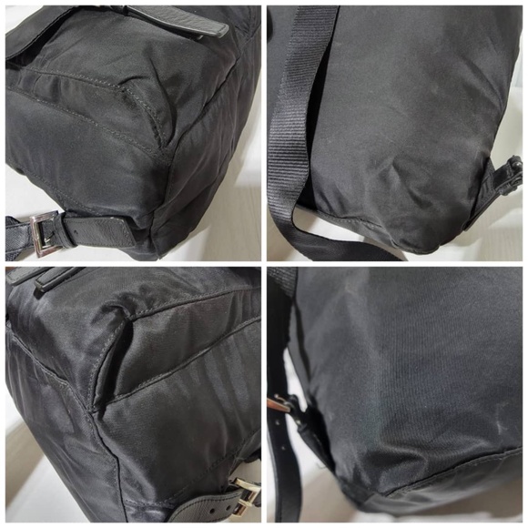 Authentic Prada Tessuto Nylon Double Pocket Backpack Black main image 16